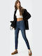 Ψηλόμεσο Γυναικείο Jean Παντελόνι Push Up σε Skinny Εφαρμογή Medium Blue