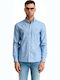 Langärmlig Baumwolle Hemd Light Blue