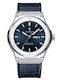 Herrenuhr 40mm Batterie mit Blau Lederarmband
