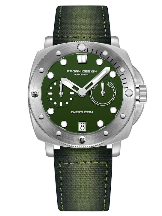 Pagani Design Ceas Barbatesc 41mm Automat Cu Cureaua Textila Verde