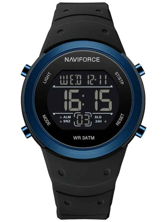 Naviforce Digital Ceas de Damă cu Negru Curea din Cauciuc