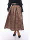 Satin Skirt Leopard Black