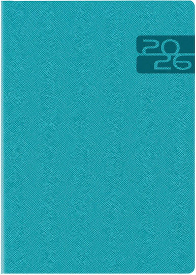Theofylaktos Diary 2026 Daily 17.2x24cm Adria Color Turquoise 696e9.136