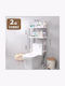 Floor Bathroom Shelf Metallic 50.5x24.5x139.5cm White