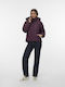 Short Women's Puffer Jacket for Winter Burgundy
