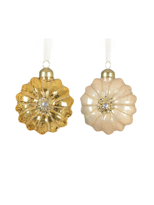 Beauty Home Sticlă Ornament Floare 8cm Auriu