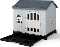 Costway Dog House Plastic Gray Costway Dog House Plastic Gray