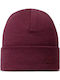 Merino Beanie Unisex Σκούφος Πλεκτός σε Μπορντό χρώμα