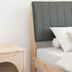 vidaXL Wooden Gray Bed Headboard Cushion 90cm