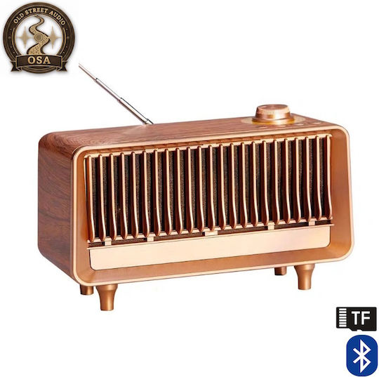 Old Street Audio AS25 Bluetooth Speaker 5W with Radio and Battery Life up to 6 hours coffee