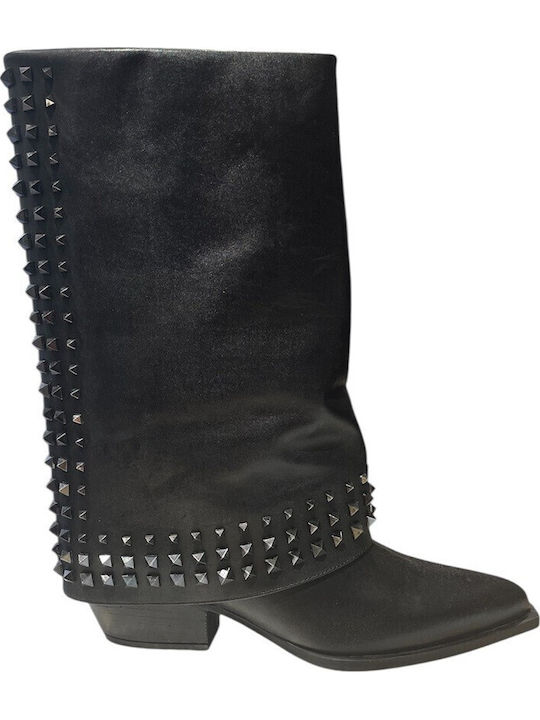 Leder Damenstiefel Schwarz