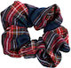 Scrunchie Roșu Carou Din Poliester Handmade