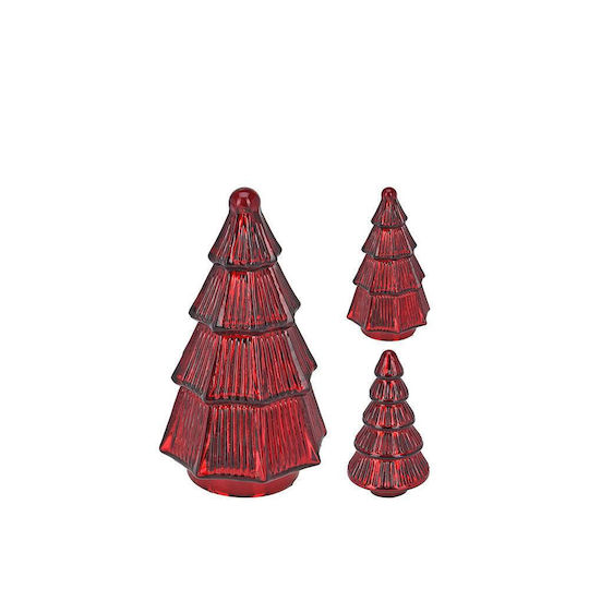 Christmas Decorative Glass Tree 20cm Red Tabletop