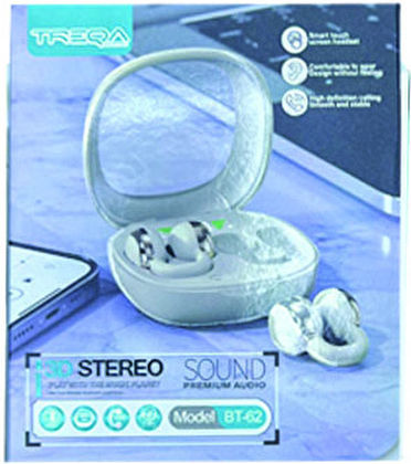 Treqa BT-62 Open Ear Bluetooth Handsfree Ακουστικά με Αντοχή στον Ιδρώτα και Θήκη Φόρτισης Μαύρα