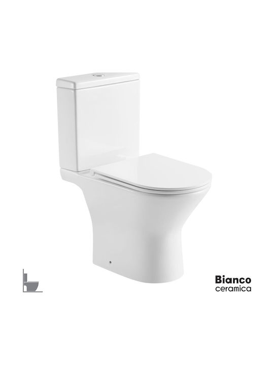 Bianco Ceramica Toaletă de podea Albă Bianco Ceramica Toaletă de podea Albă