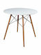 Pesto Round Table Kitchen Wooden with Metal Frame White 60x60x73cm