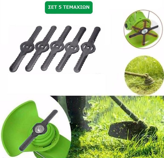 Set of Replacement Plastic Cutting Blades for Brush Cutter 5 Pieces Garden Outdoor Spaces
