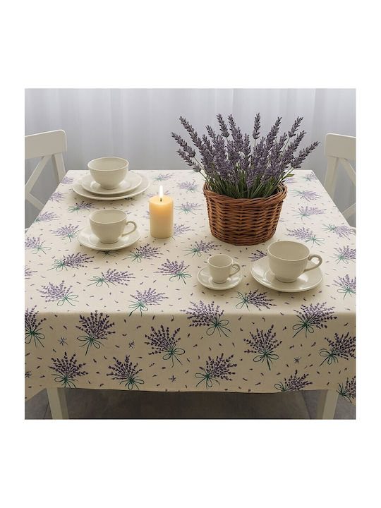 Pucioasa Față de masă Din Bumbac Rezistent la pete Purple Lavender 160x220cm