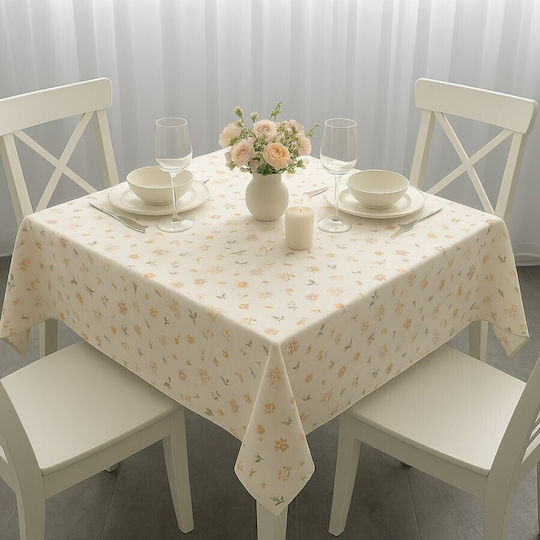 Pucioasa Tablecloth Rotunda Stain Resistant Yellow Diameter 160cm