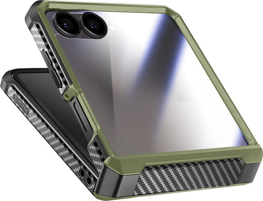 Supcase Hülle mit Displayschutz Galaxy Z Flip 7 Scharnier Gürtelclip Dunkles Grün