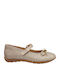 Kids Anatomic Leather Ballerinas with Hoop & Loop Closure Gold