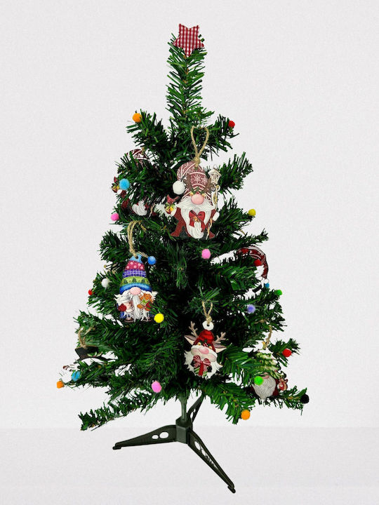 Christmas Decorative Wood Tree 60cm Adorned Green