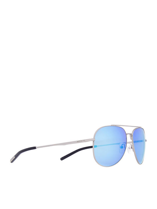 Red Bull Spect Unisex Sunglasses with Silver Metal Frame and Light Blue Lens
