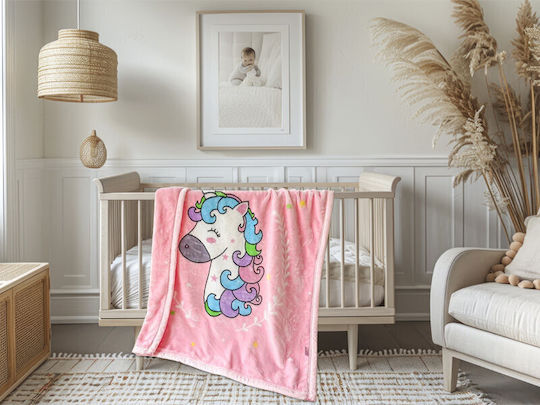 Blanket Cot Pink 100x130cm