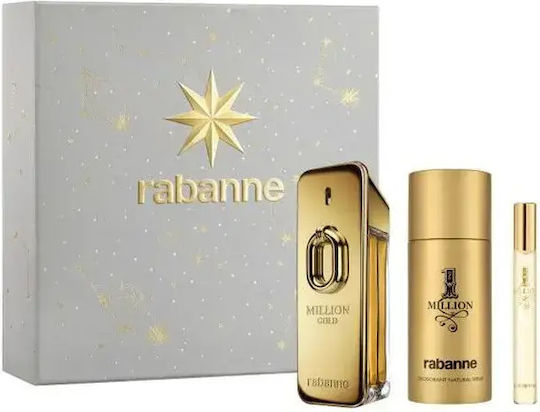 Rabanne Million Gold Eau De Parfum Intense Spray 100ml Fragrance Set 3 Pieces
