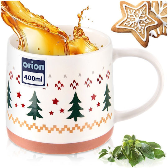 Orion Christmas Mug Porcelain White L13xW9.5xD8.5cm.