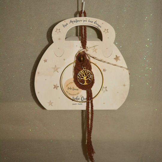 LiebeQueen Handmade Hanging Lucky Charm Little Tree Brown made of Metal 9x9.5cm 1pcs
