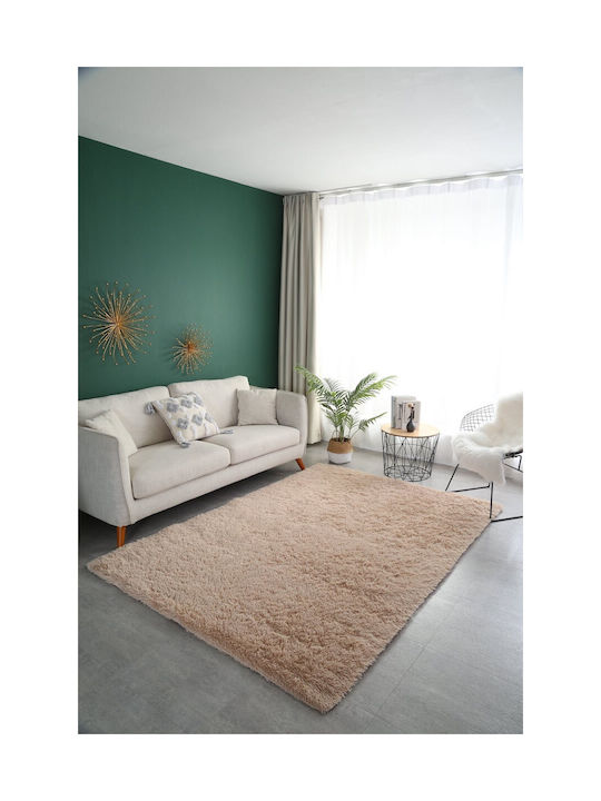 SpitiBazaar Covor Rectangular Din blană Beige