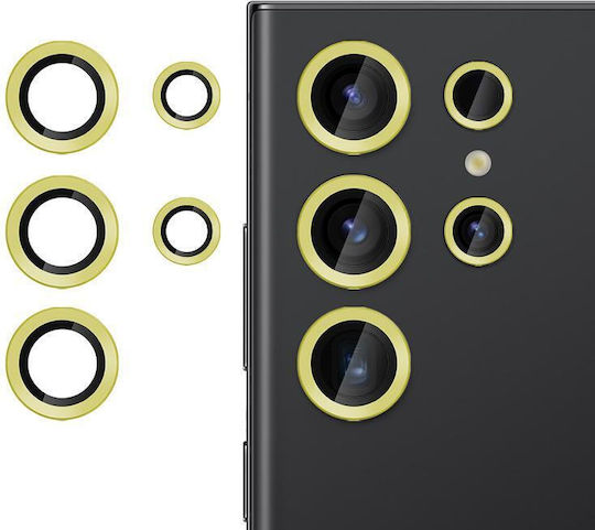 Kalebol Camera Protection Tempered Glass Gold for the Samsung Galaxy S22 Ultra 5G