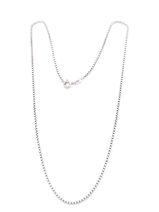 PS Silver Ασημένια Αλυσίδα Λαιμού Λεπτή Πάχους 1.3mm και Μήκους 40.5cm