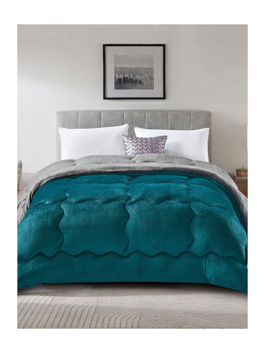 Madi Duvet Cover Single 160x220cm Nivoro Petrol