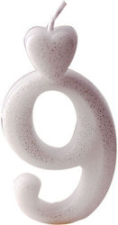Silver Candle Number 9 Lumea