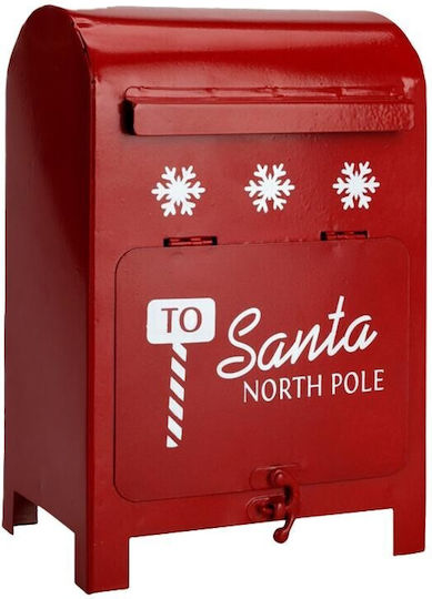 Koopman Cutie Poștală de Crăciun Santa Metalică Roșie 23x15x11,5cm