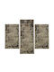Modern Velvet Bedroom Rugs Set Brown Luna-0176-brown-set 3pcs