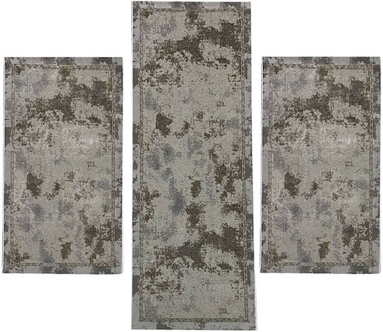Σετ Χαλιά Κρεβατοκάμαρας Βελουτέ Grey Luna-0175-grey-set 3τμχ