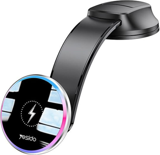 Yesido Car Mobile Mount with Magnet and Wireless Charging Black