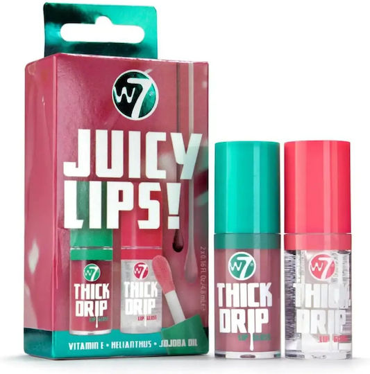 W7 Cosmetics Juicy Lips Σετ Μακιγιάζ για τα Χείλη Too Close & In The Clear 2τμχ