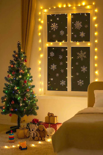 Christmas Window Stickers Gold Snowflakes 30x42cm