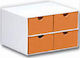 Ionia File Boxes 4 Small Drawers 25x23x16cm Kp 05 Orange