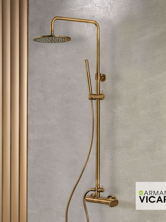 Armando Vicario Verstellbare Duschsäule mit Armatur Silber