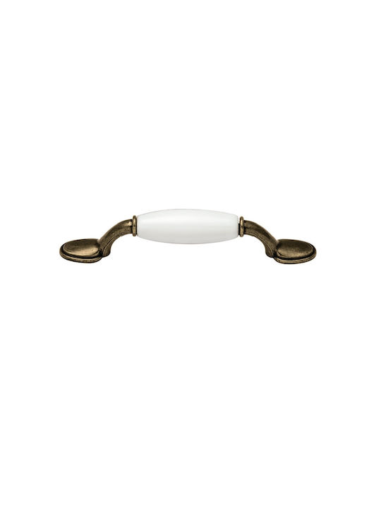 Viometale Mânere Pentru Mobilier 05.77 Antic Albă Porțelan 96mm