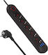 Maclean Energy Power Strip 5 Positions with Cable 1.5m