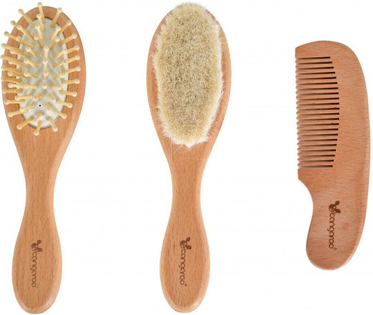 Cangaroo Baby Brush & Comb Brown 3pcs