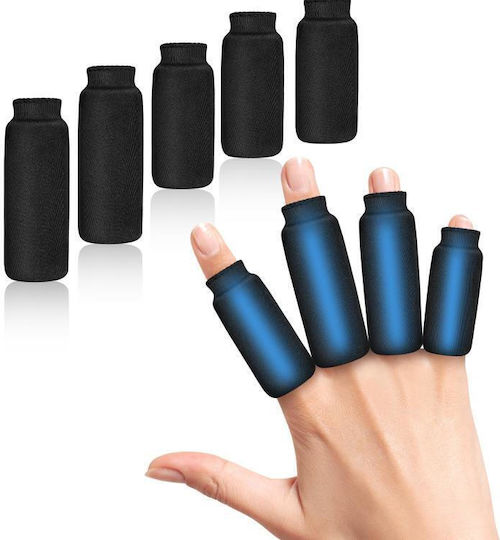 Hydrogel Finger Sleeves Solid Ice Warmth Black 2 Long 3 Short