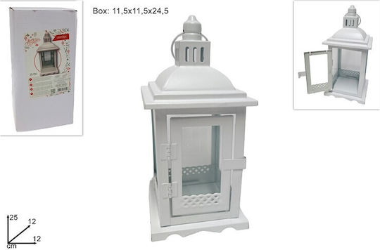 Διακοσμητικό Φανάρι Λευκό 25x12x12cm