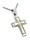 Men's Cross with Chain Gold Inlay K14 Silver 925 Gold K14 St-vtj72g14